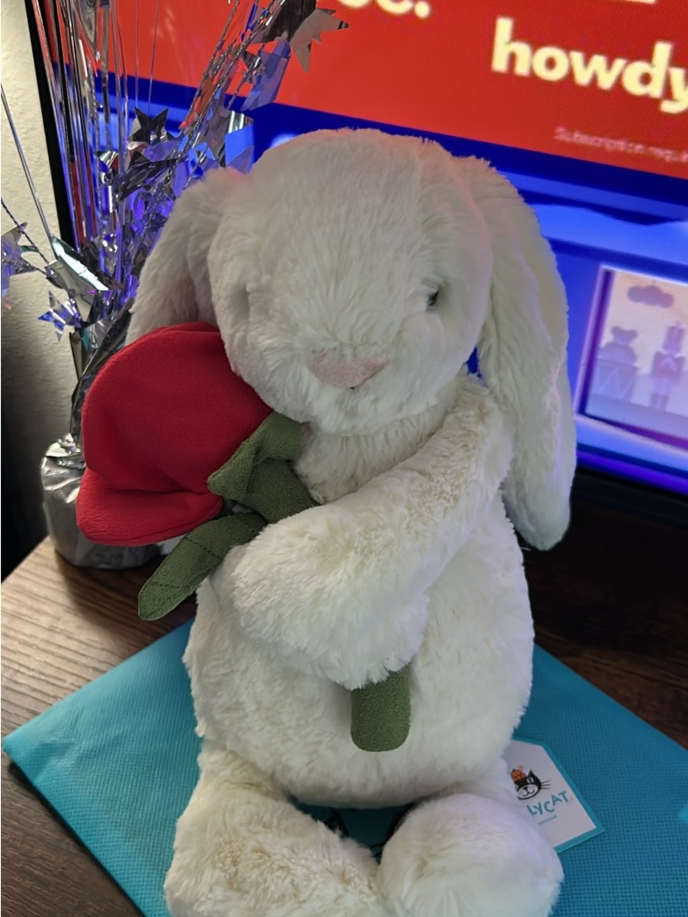 Jellycat Cream Bunny with Rose